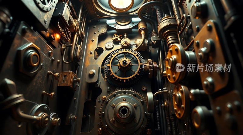 机械之心齿轮与管道交织的未来世界