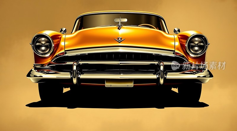 经典橙黄复古车