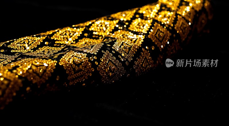 金色亮片装饰布料特写