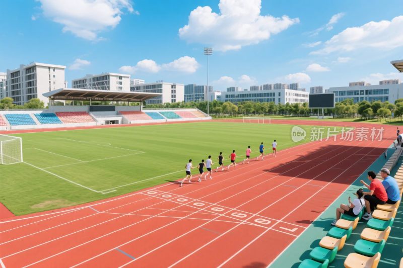 运动场场景插画