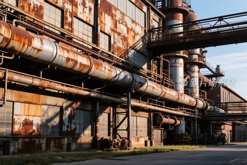 老旧生锈的工业厂房设施