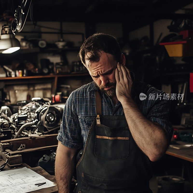 机械师专注检修发动机