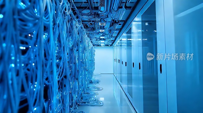 蓝色数据中心科技感十足