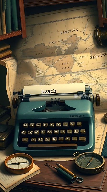 复古打字机与地图