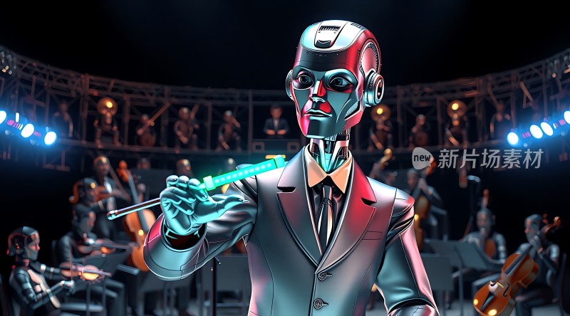 机器人指挥家引领交响乐团