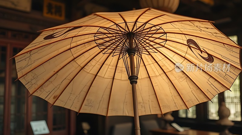 古风油纸伞下的静谧时光