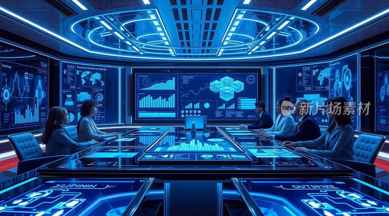 未来科技会议室智能数据分析会议