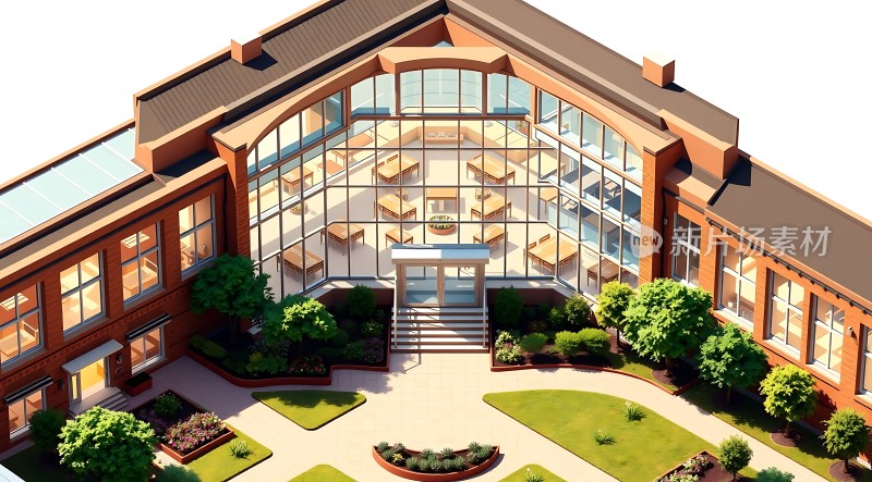 现代建筑风光园林设计图