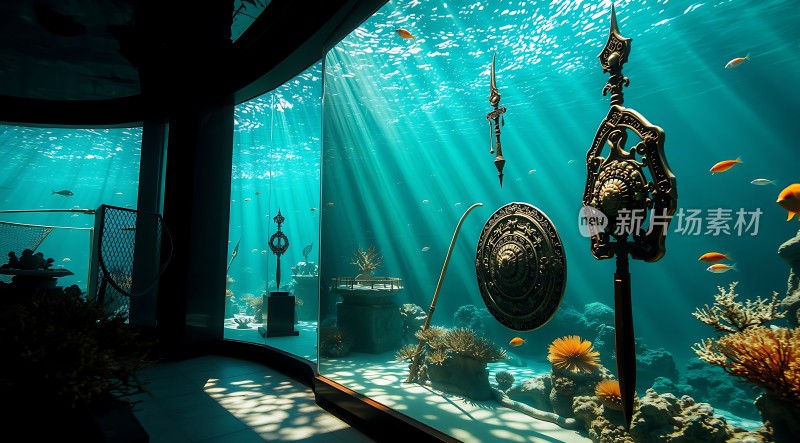 水下宫殿神秘宝藏与海洋生物共舞