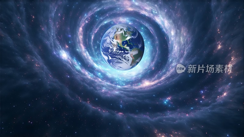 宇宙漩涡中的地球