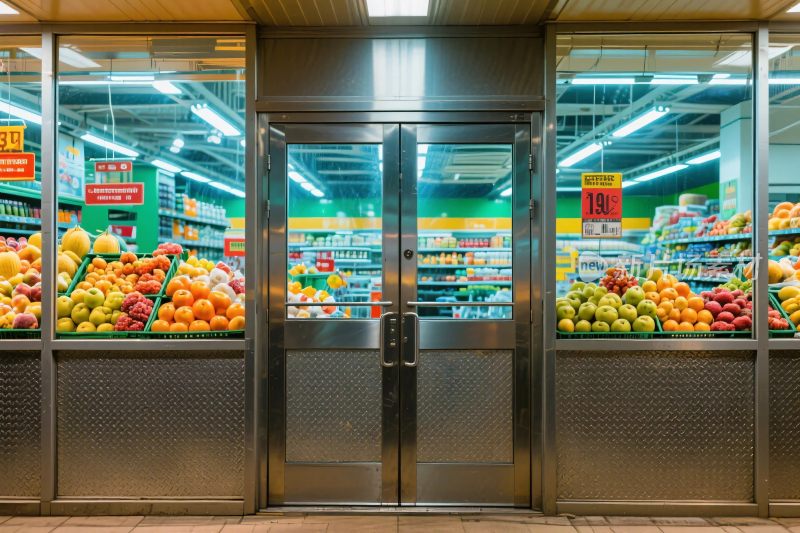 超市水果玻璃门橱窗