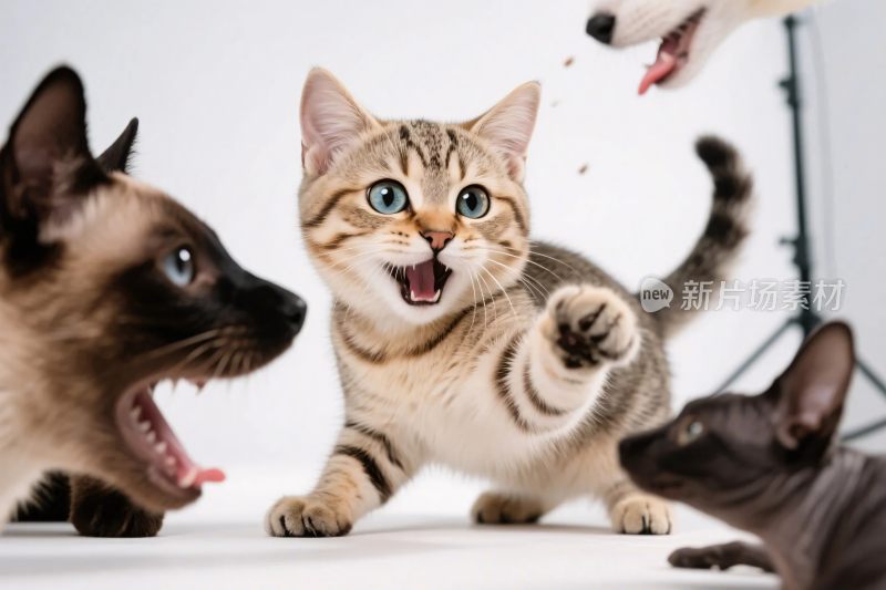 猫咪互动趣味场景