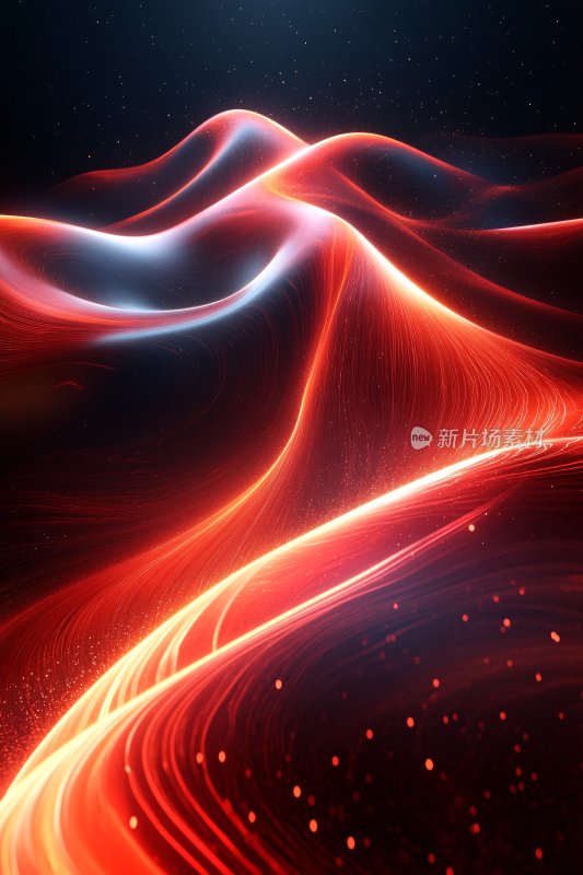 炫彩流动光影线条背景图