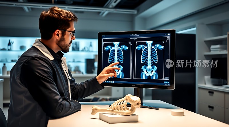 医生分析X光片揭示人体奥秘