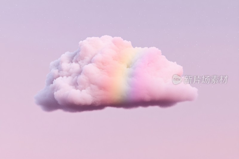 梦幻彩虹云朵插画