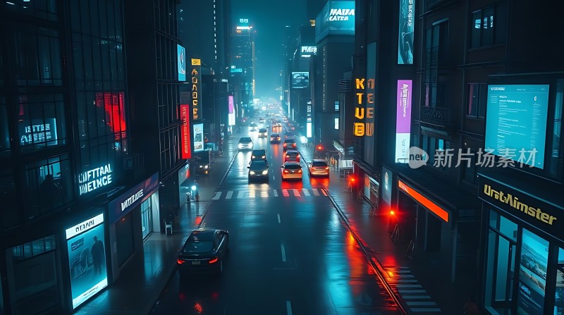 霓虹灯下的都市之夜