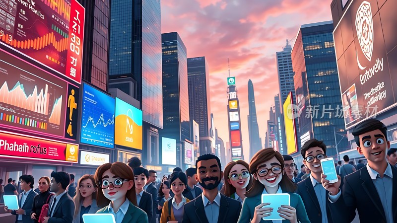 繁华都市夜幕下的科技盛宴