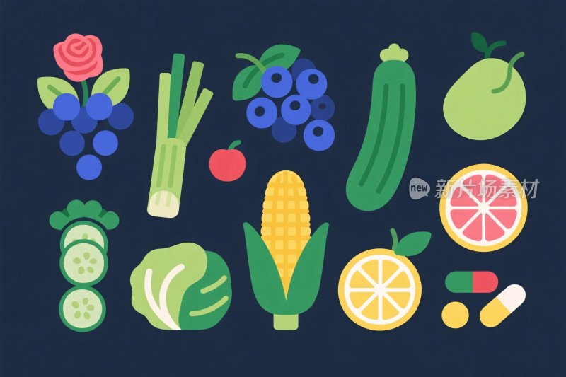 卡通果蔬水果图标