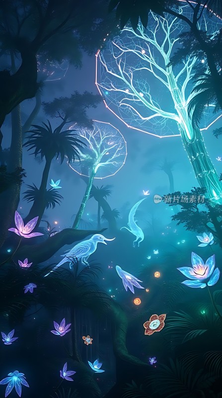 神秘森林夜光奇景