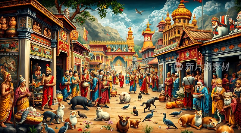 古印度集市繁华景象