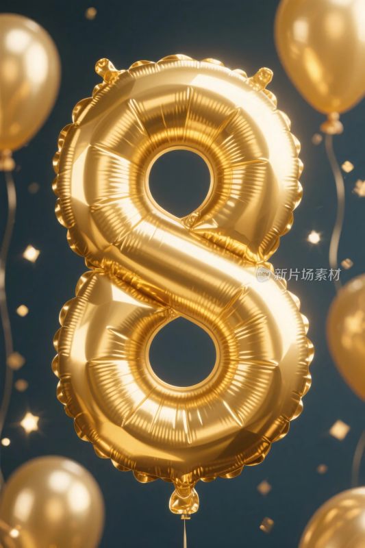 金色数字气球装饰图