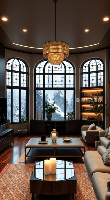 现代客厅温馨舒适自然光线充足家具简约大气装饰品点缀其中