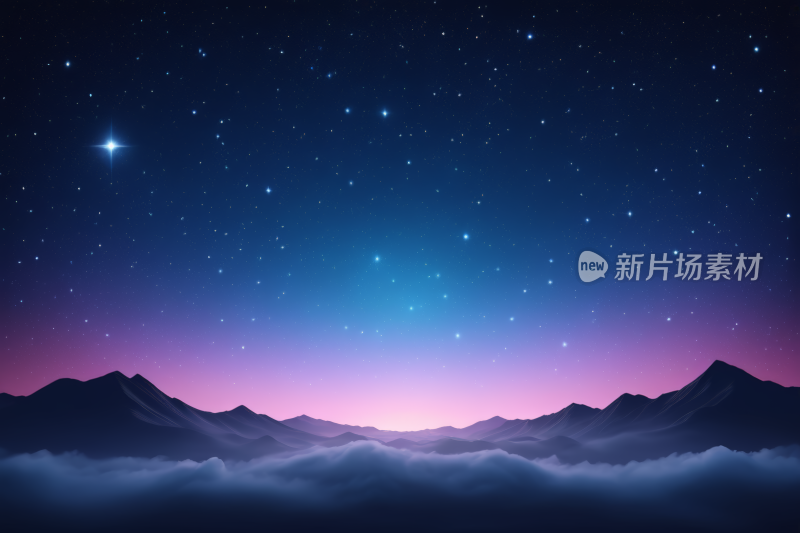 天上有星星山脉景色高清背景纹理图片