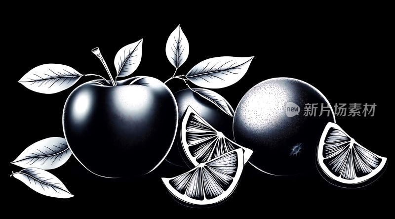 黑苹果与柠檬的艺术呈现