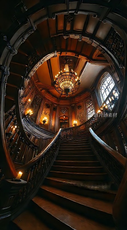 旋转楼梯上的华丽宫殿