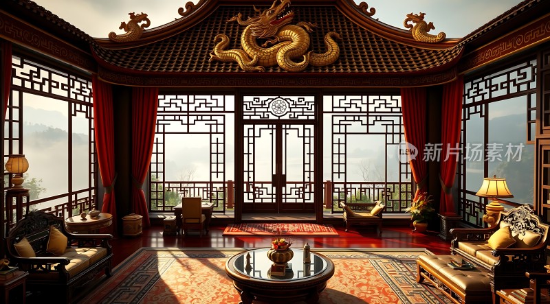 东方韵味红木家具与龙纹雕饰的结合