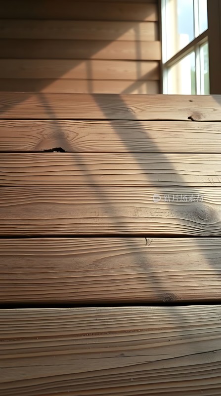 阳光下的木纹之美