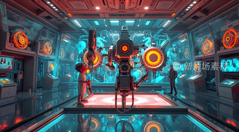 未来科技实验室人与机器人互动