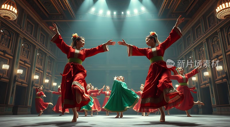 舞台上的舞者翩翩起舞