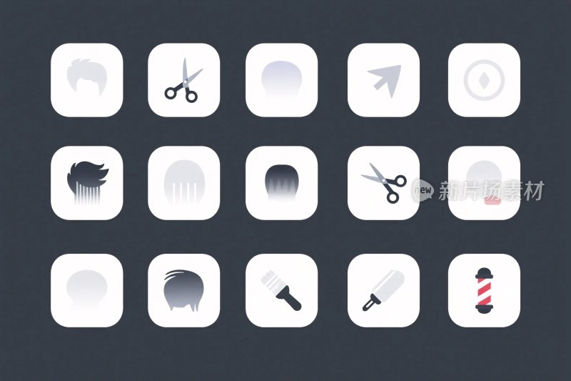 理发相关图标集合