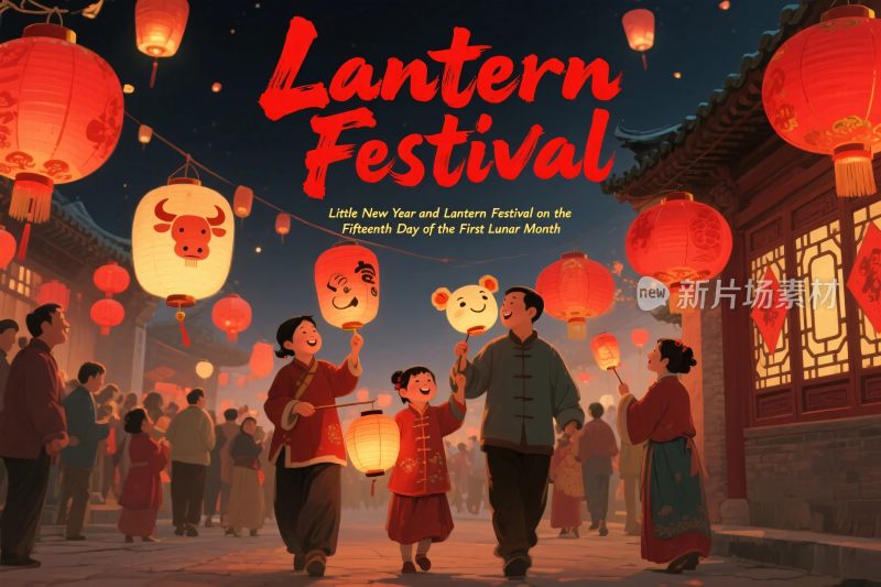 元宵节灯笼民俗场景