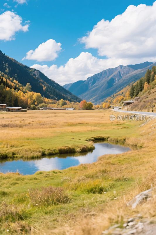 山间秋日美景风光