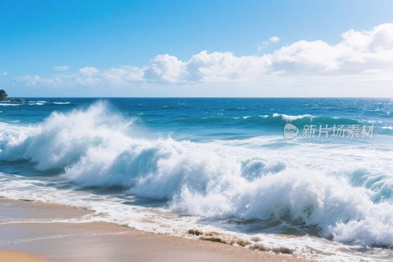 海滩海浪风景图