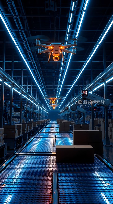 智能物流中心无人机与传送带协同作业