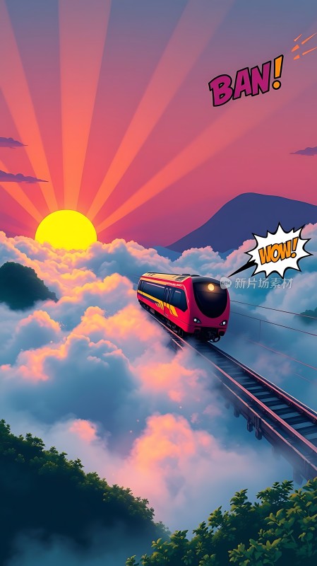 云上列车日出旅行