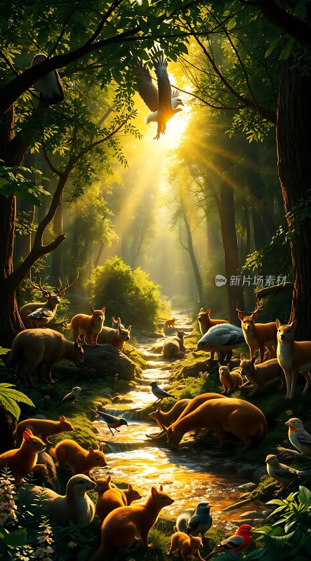 阳光森林里的和谐共处