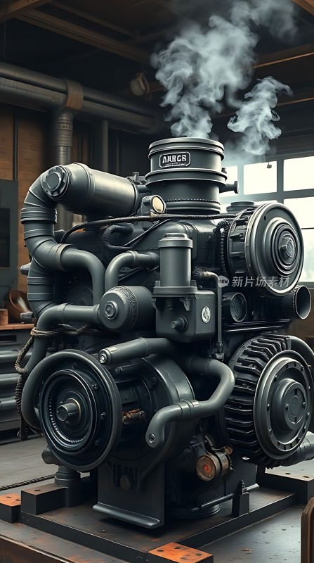 蒸汽机时代复古工业美学