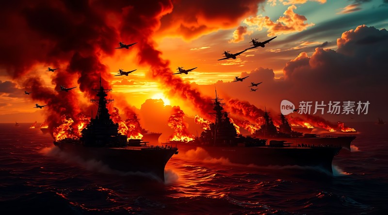 日落下的海战
