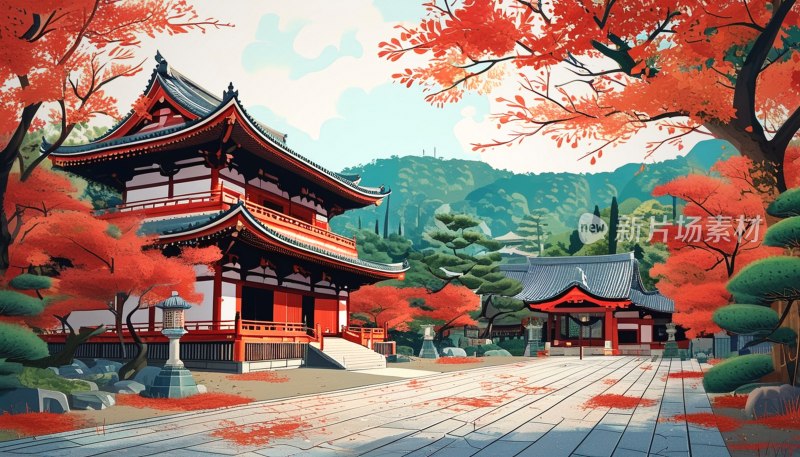 京都奈良秋色寺庙