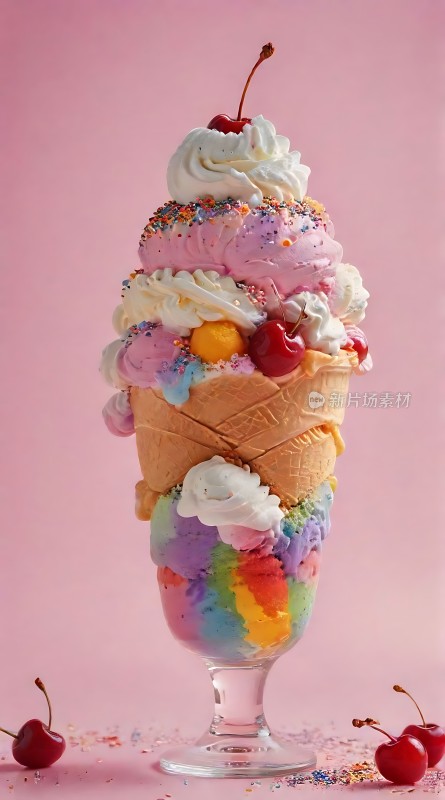 彩虹冰淇淋大甜筒