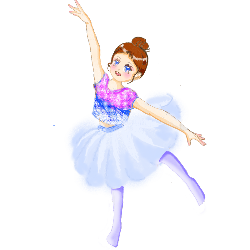 穿表演服跳芭蕾舞的女孩