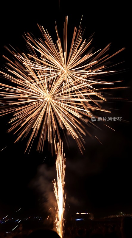 夜空烟花绽放璀璨夺目