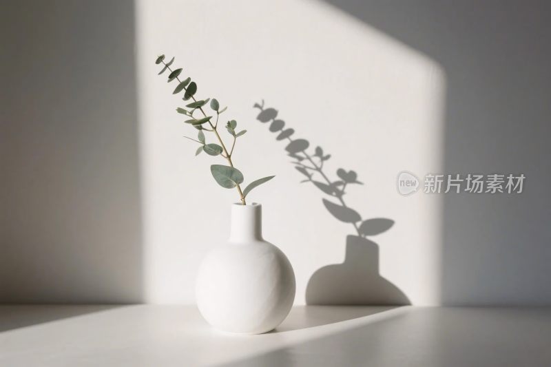 简约静物植物瓶光影