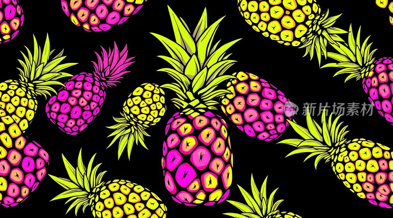 彩色菠萝图案