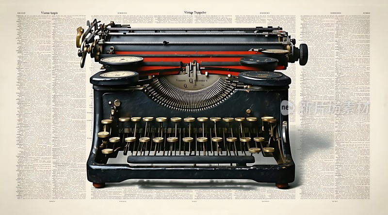 复古打字机与文字背景的结合