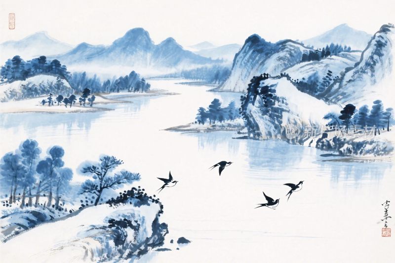 水墨山水风景画